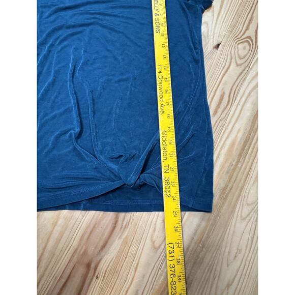 Travelers By Chicos Tunic Top Womens Short Sleeve Asymmetrical Green M (1) - Picture 4 of 7